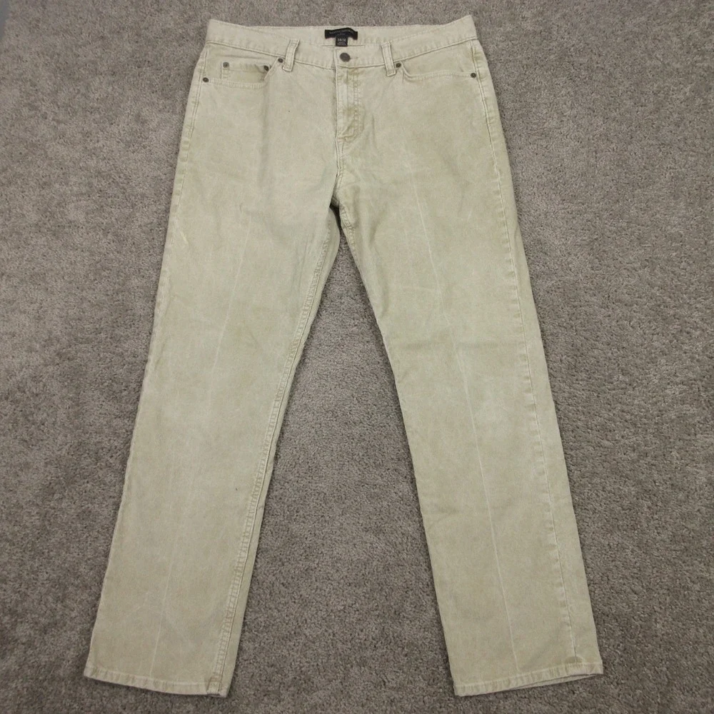 Banana Republic Pants Mens 34x30 Beige Corduroy Faded‎ Slim Fit 5 Pocket Chino